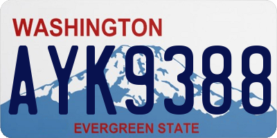 WA license plate AYK9388