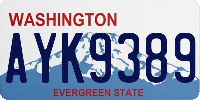 WA license plate AYK9389