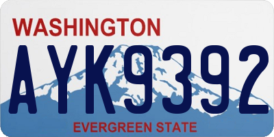 WA license plate AYK9392
