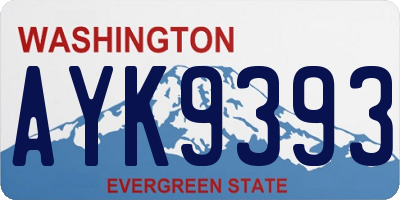 WA license plate AYK9393