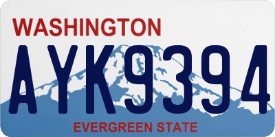 WA license plate AYK9394