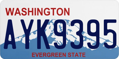 WA license plate AYK9395