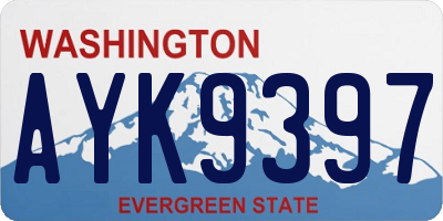 WA license plate AYK9397