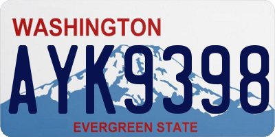 WA license plate AYK9398