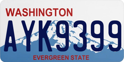 WA license plate AYK9399