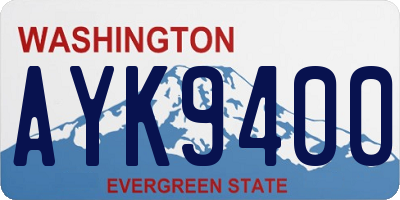WA license plate AYK9400