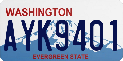 WA license plate AYK9401