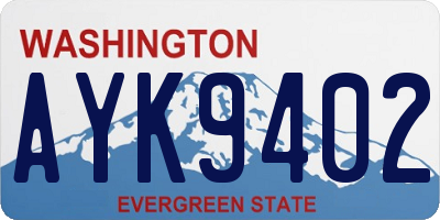 WA license plate AYK9402