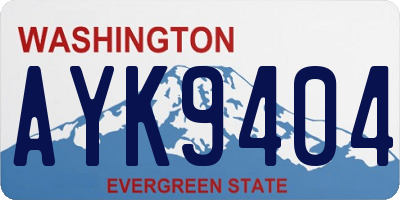 WA license plate AYK9404