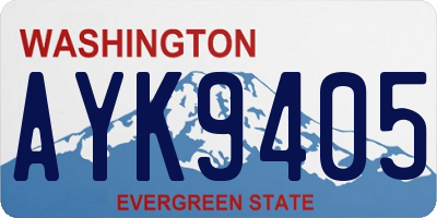 WA license plate AYK9405