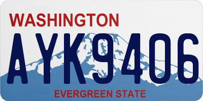 WA license plate AYK9406