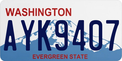 WA license plate AYK9407