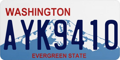 WA license plate AYK9410