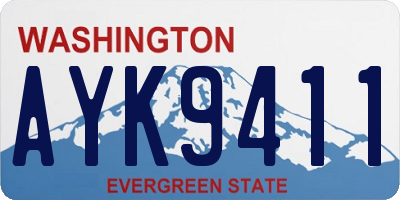 WA license plate AYK9411