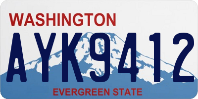 WA license plate AYK9412