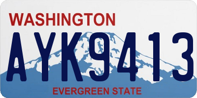 WA license plate AYK9413