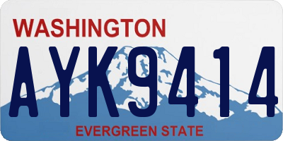 WA license plate AYK9414