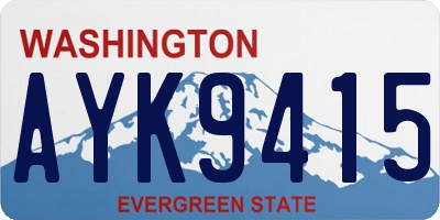WA license plate AYK9415