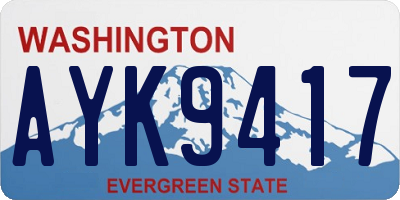 WA license plate AYK9417