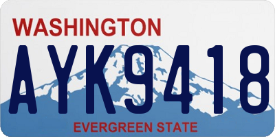 WA license plate AYK9418
