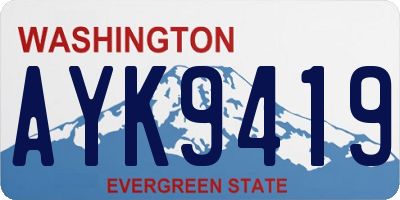 WA license plate AYK9419