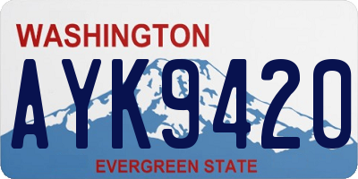WA license plate AYK9420