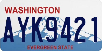 WA license plate AYK9421