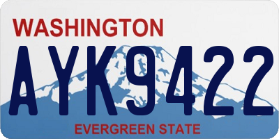 WA license plate AYK9422