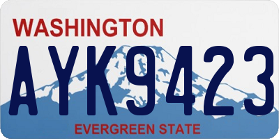 WA license plate AYK9423