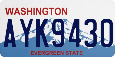 WA license plate AYK9430