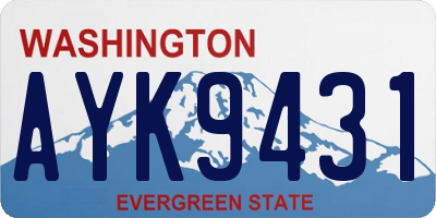 WA license plate AYK9431