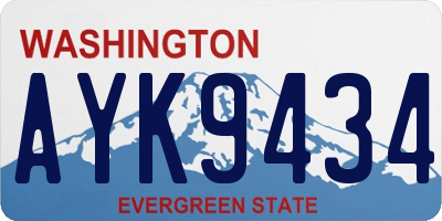 WA license plate AYK9434