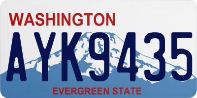 WA license plate AYK9435