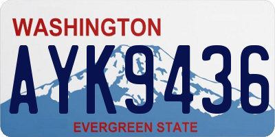 WA license plate AYK9436