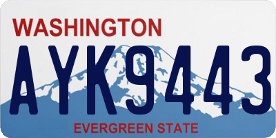 WA license plate AYK9443