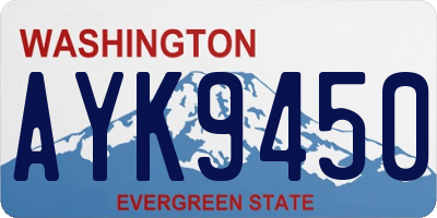 WA license plate AYK9450