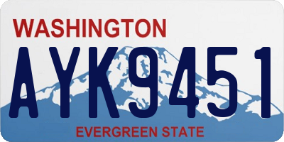 WA license plate AYK9451