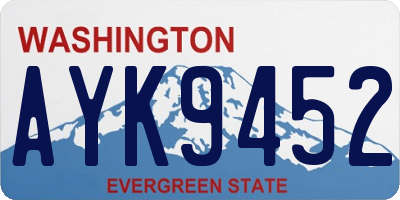 WA license plate AYK9452