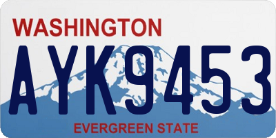 WA license plate AYK9453