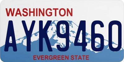 WA license plate AYK9460