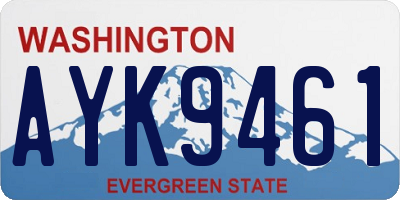 WA license plate AYK9461