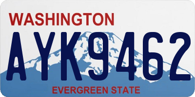 WA license plate AYK9462
