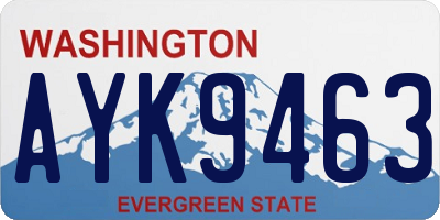 WA license plate AYK9463