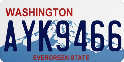 WA license plate AYK9466
