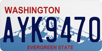 WA license plate AYK9470