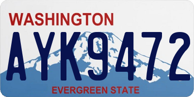 WA license plate AYK9472