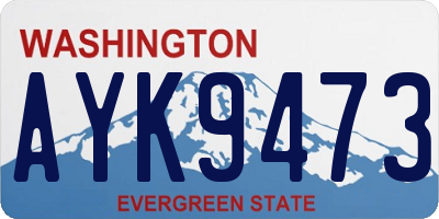 WA license plate AYK9473