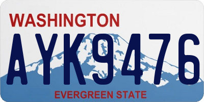 WA license plate AYK9476