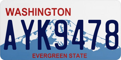 WA license plate AYK9478