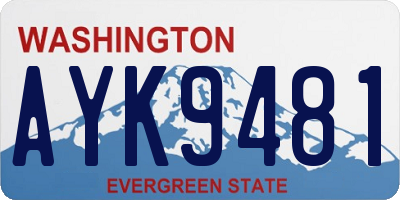 WA license plate AYK9481